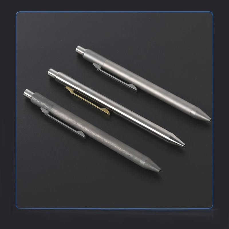 Outdoor Portable EDC Titanium Alloy Ball Neutral Metal Signature Pen, Press Type Tactical Pen