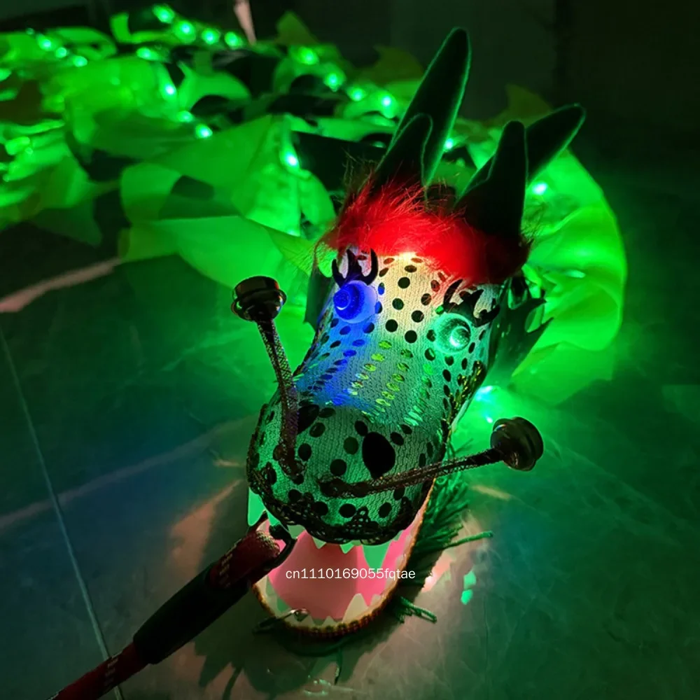 LED Dragon Poi Luminous Dragon Dance Ribbon Streamer Chinese Spring Festival Adults Kids Outdoor Fitness Stage Performance Prop