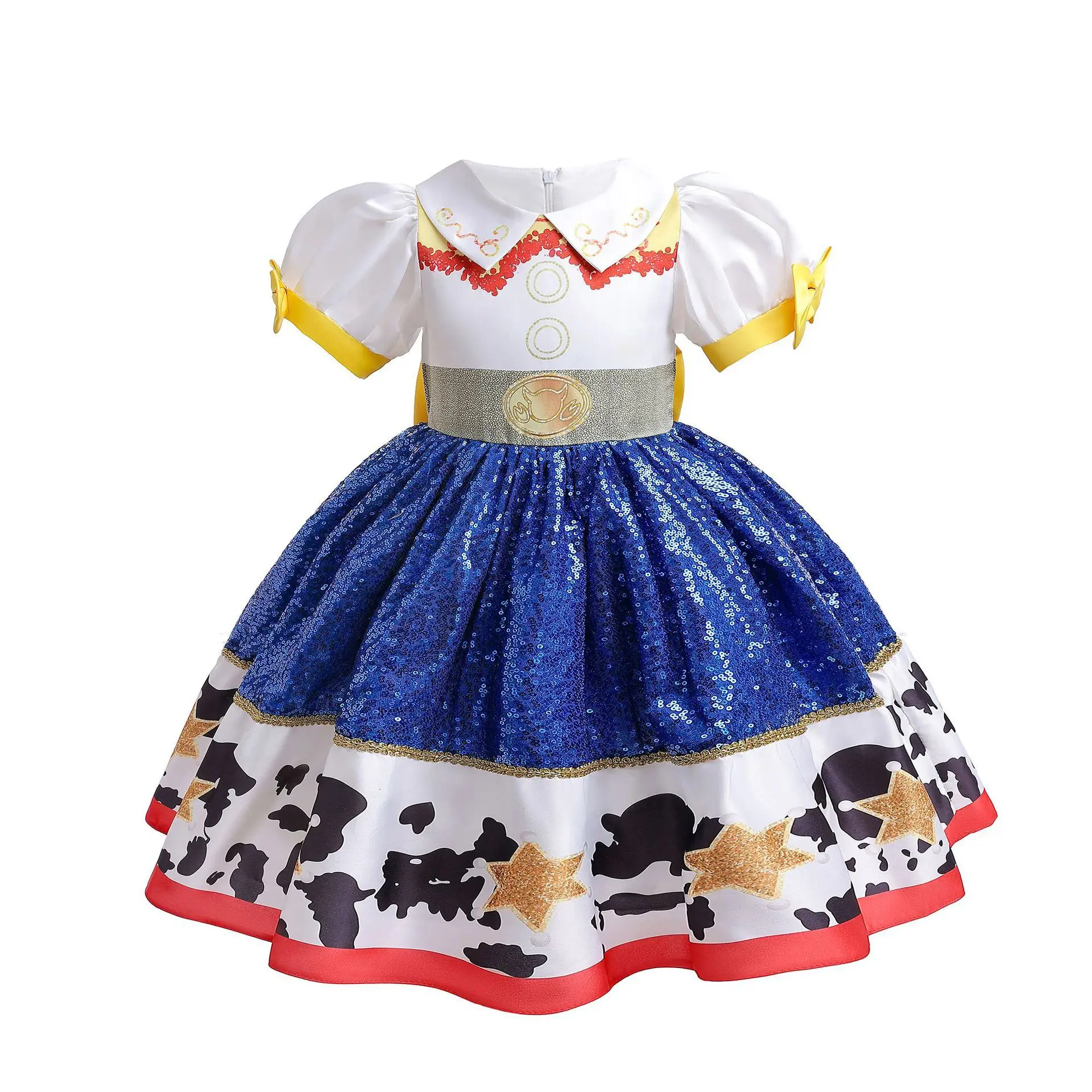Girl Western Cowgirl Sequin Princess Dress 2026 Movie Jessie Cosplay Costume Halloween Carnival Toy Party Role Play Fancy Outfit
