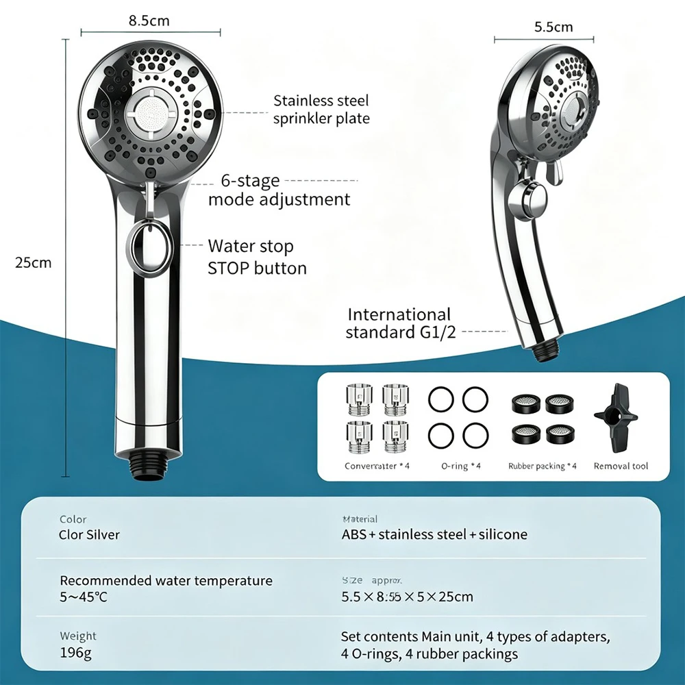 High-Quality Nano Beauty Showerhead Handheld Microbubble Japanese Imported for Enhanced Bathing Experience