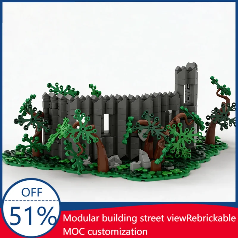 

811Pcs MOC Medieval City Wall Model Display DIY Customize Building Block Technology Assembly Creative Type Toy Kid Birthday Gift