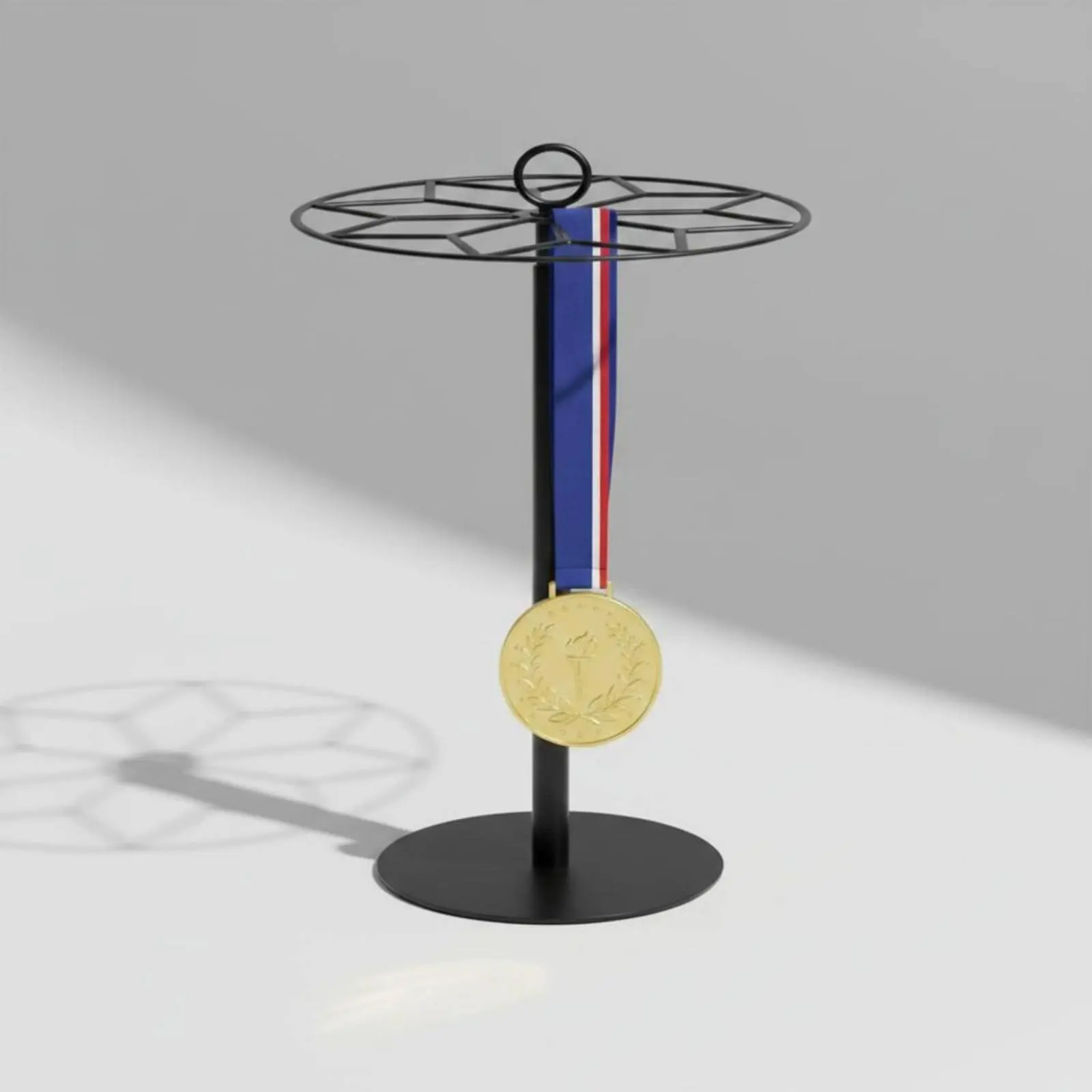 Rotating Medal Stand 360 Degree Rotation Adjustable Medal Holder No Wall Holes Anti Slip Base for Students, Desk, Award Room
