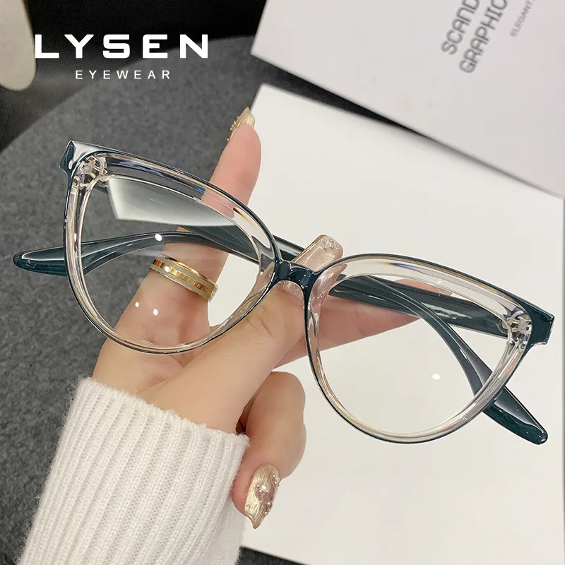 LYSEN الحد الأدنى تنوعا عين القط المرأة نظارات للقراءة المضادة للانعكاس قصر النظر مخصص النظارات الطبية التقدمية #6