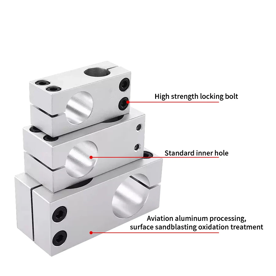 Pillar Fixing Clamp Vertical Fixed Diameter Fastening Aluminum Alloy Optical Axis Cross Block Steel Pipe Bracket Single Screw