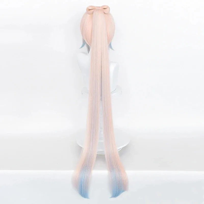 Juego Genshin Impact Kokomi Cosplay peluca larga rosa claro azul pelucas de pelo sintético resistentes al calor + gorro de peluca