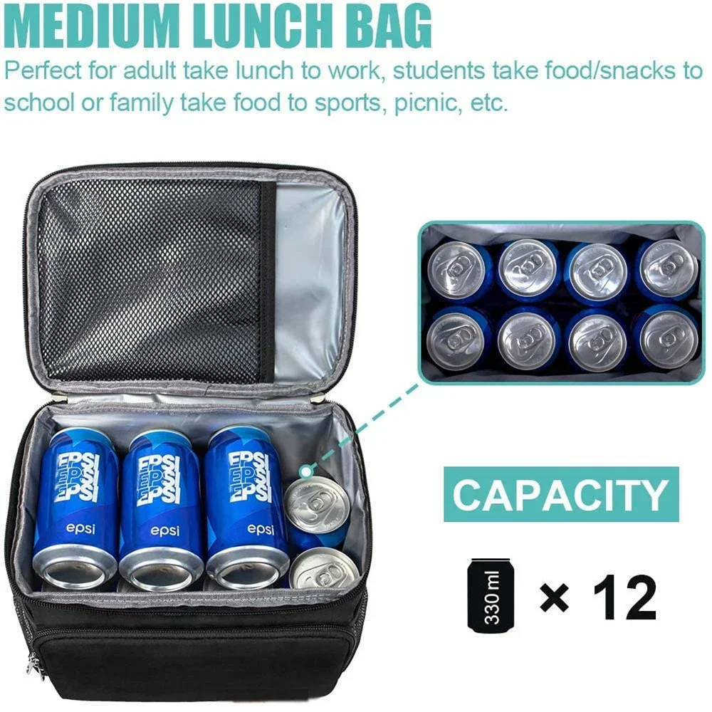 Multifunctionele dubbele lagen Tote koeler lunchtassen voor dames heren grote capaciteit reispicknick lunchbox met schouderriem