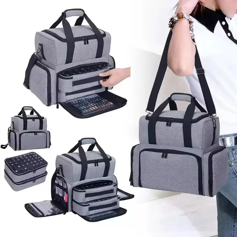 For Portable Multi-layer Nail Storage Case for Nail Artists, Handheld Manicure Tool Bag, Fits Nail UV LED Lamp