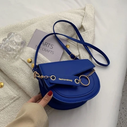 Blue Round Woman Handbag 2024 Luxury Trend Women Girl Shoulder bag PVC Lady Crossbody PU Purses Women\'s Leather Totebag