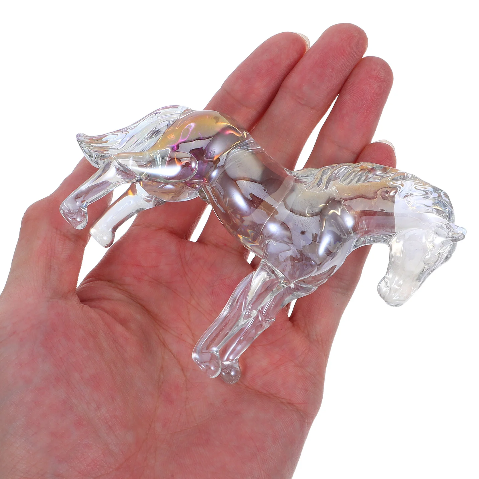 

Crystal Horse Statue Elegant Craft Transparent Horse Sculpture for Living Room Office Desk Decoration Animal Figurines