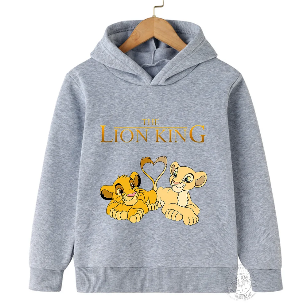 Kids Cartoon Animal King Graphic The Lion Simba Hoodies Cartoon Boys Girls Printed Sweatshirt Children Tops Long-Sleeve Clothes