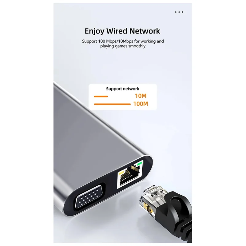 

Концентратор USB 3.0 11 в 1, многопортовая док-станция для ноутбука типа C до 4K VGA PD RJ45 для Pro Air