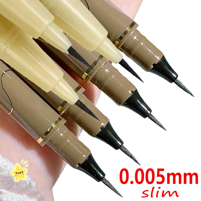 Ultra Slim Waterproof Eyeliner Pen Natural Smooth Ultra-fine Lying Silkworm Liquid Eyeliner Long Lasting Eyes Makeup Cosmetic