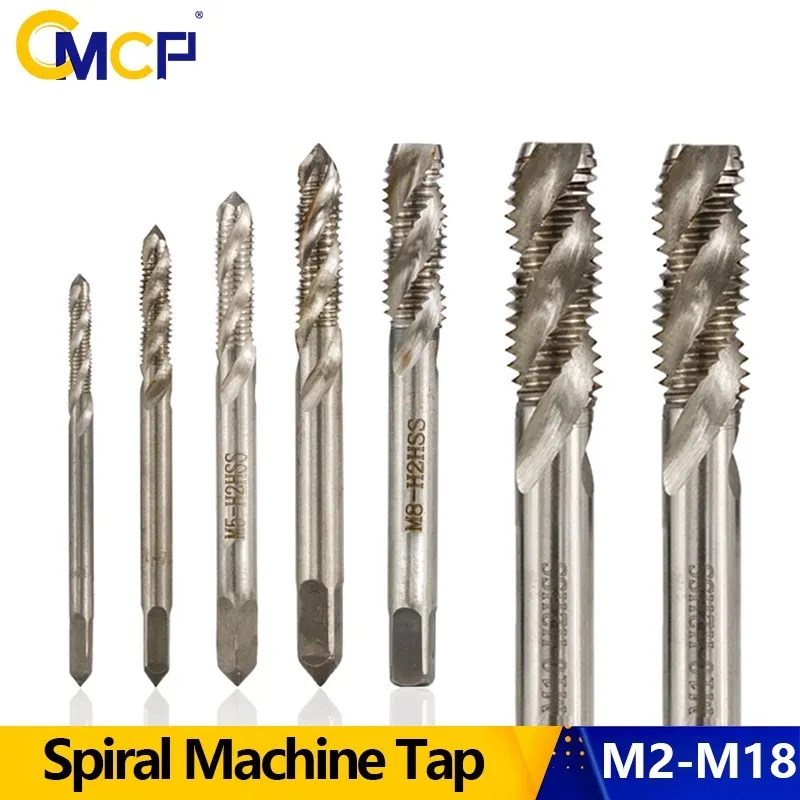 CMCP Metric Tap HSS Steel Spiral Flute Screw Tap M2-M18 Machine Thread Tap Drill Hand Tools