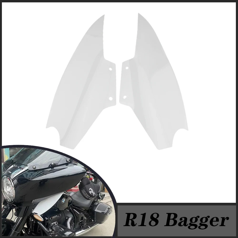 FOR BMW R18 Bagger Motorcycle Upper Fairing Air Deflector Side Wing Windshield Smoked Transparent R18B R 18 R 18B R18Bagger