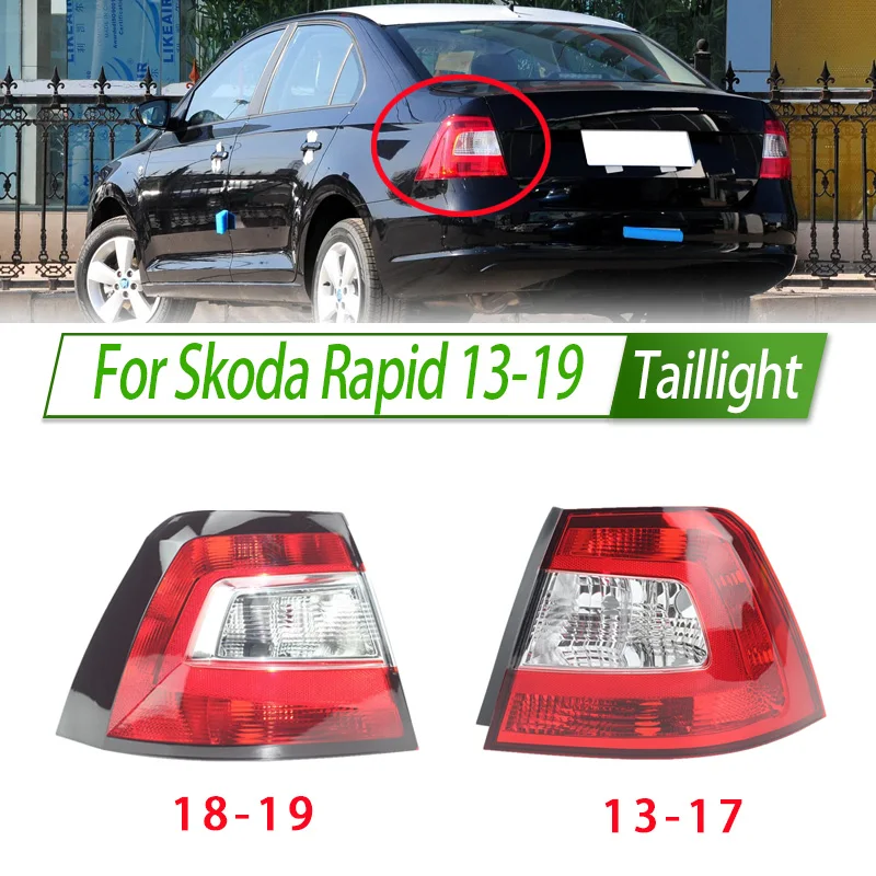 

For Skoda Rapid 13-19 Car Taillight Assembly OEM Style Rear Lamp with Turn Signal Reverse Light Direct Fit Replacement