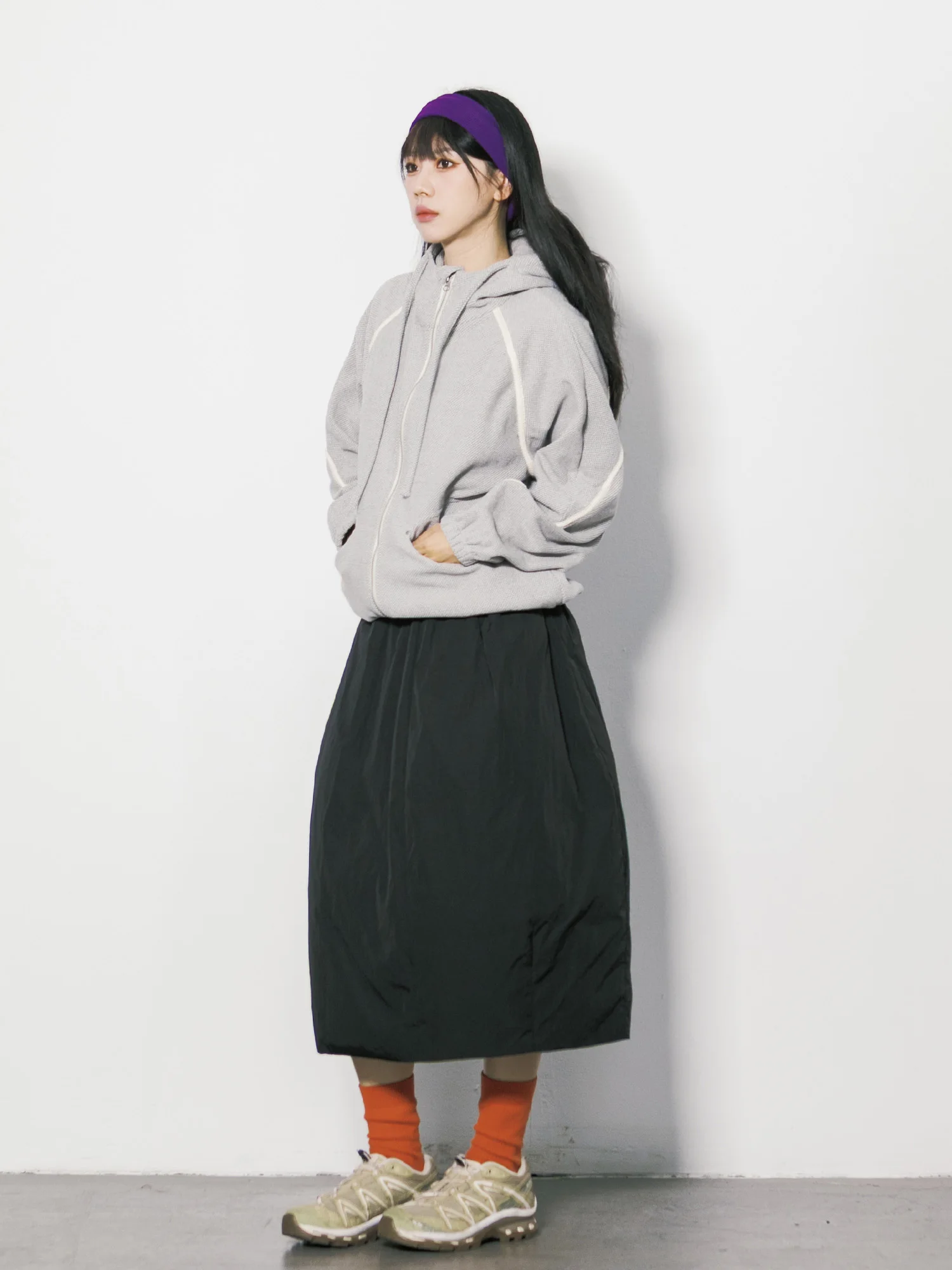 Women's Casual Loose Fleece Lined Hooded Zipper Jacket Warm Polyester Fiber Long Sleeve Straight Tube Body Fit Daily Wear