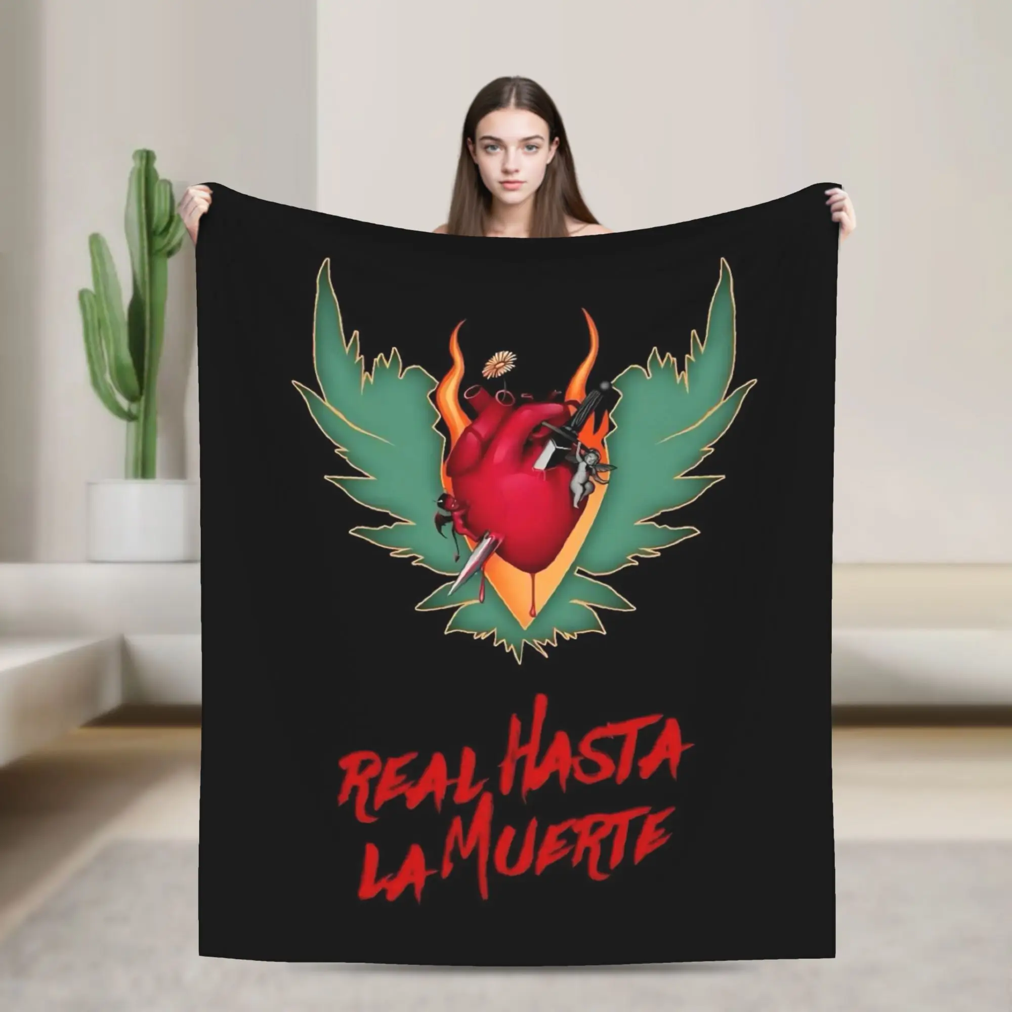 

Super Soft Blanket Anuel AA Rhlm 2 Album Throw Blanket Flannel Bedspread For Couch Chair Sofa Bed Novelty Sofa Bed Cover