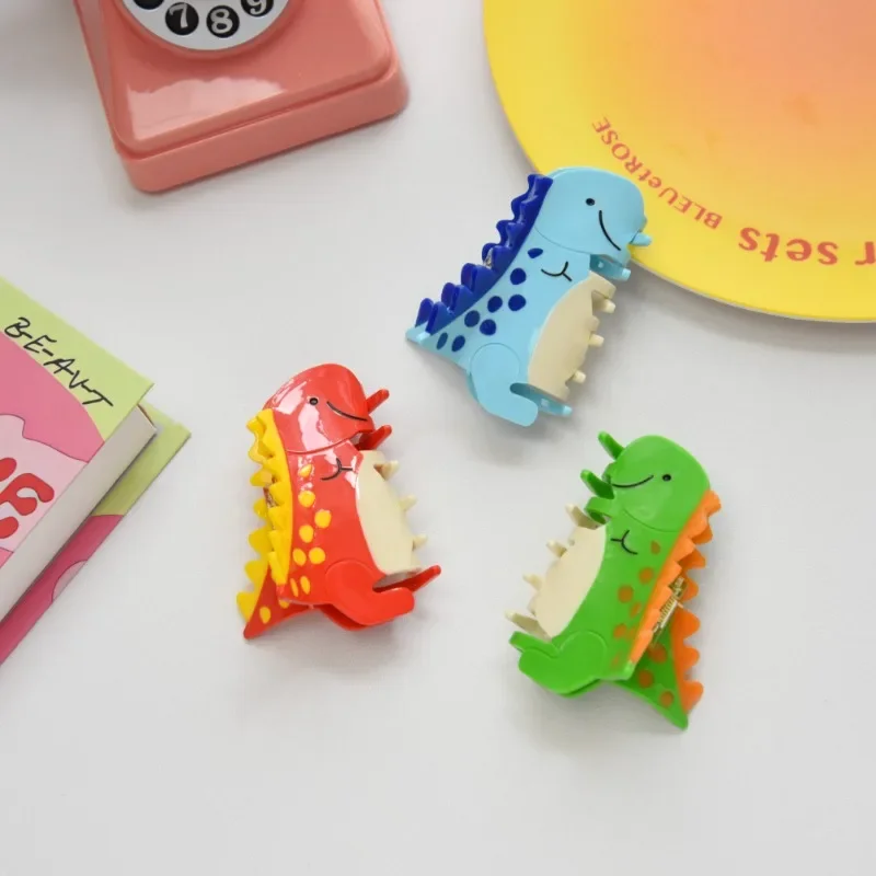 

BYL Cute Colorful Dinosaurs HairClaw Eco-Friendly Acetate Animal Crab HairClips for Women Girls Fashion Hairpin Hair Accessories