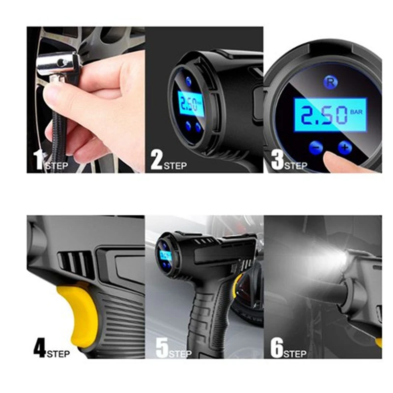 Handheld Air Compressor Inflatable Pump Air Pump Tire Inflator Digital For Car Bicycle Parts