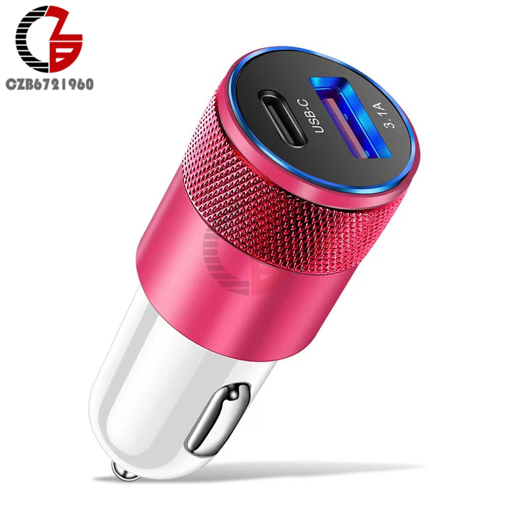 QC3.0 QC2.0 USB+Type C Car Charger 70W 3.1A PD Car Charger USB Type C Fast Charging Car Phone Adapter for Car Phone Quick Charge