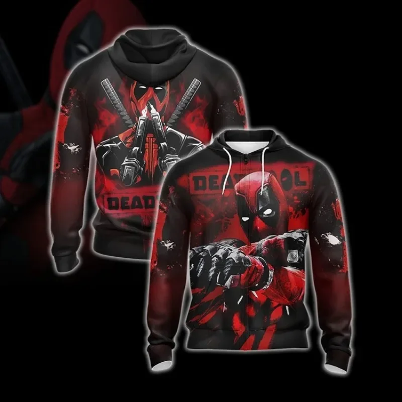 Deadpool Wolverine Superhero Cosplay Hoodie Pullover Casual Tracksuit Halloween Jacket Oversize Tops Sweatshirts for Women Men