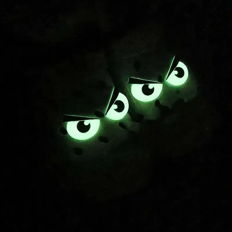 Fun Fluorescent Big Eyes Hole Shoe Charms Decorations Self Luminous Soft Adhesive Shoes Buckle DIY 3D Hole Shoe Accessories