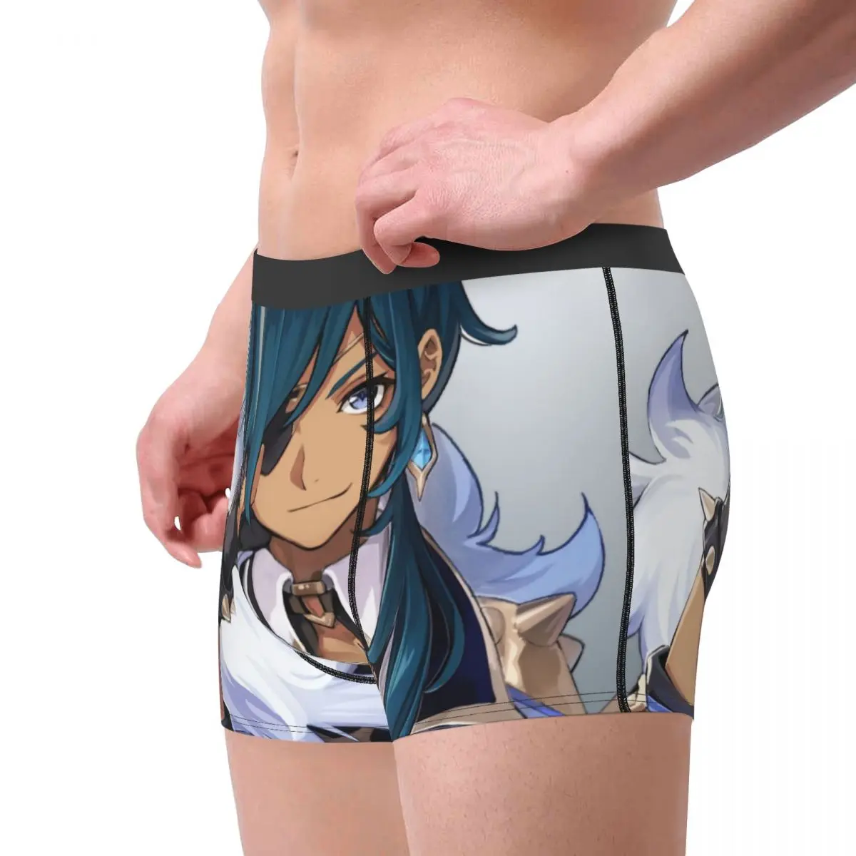 Custom Male Cool Kaeya Genshin Impact Underwear Anime Game Boxer Briefs Soft Shorts Panties Underpants