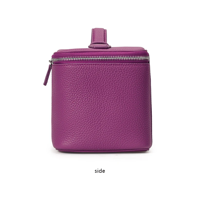 Aidanni Kleine quadratische Tasche aus echtem Leder, Damenhandtasche mit großem Fassungsvermögen, Kosmetiktasche, Aufbewahrungs- und Reise-Kulturtasche für Damen – Detail 13