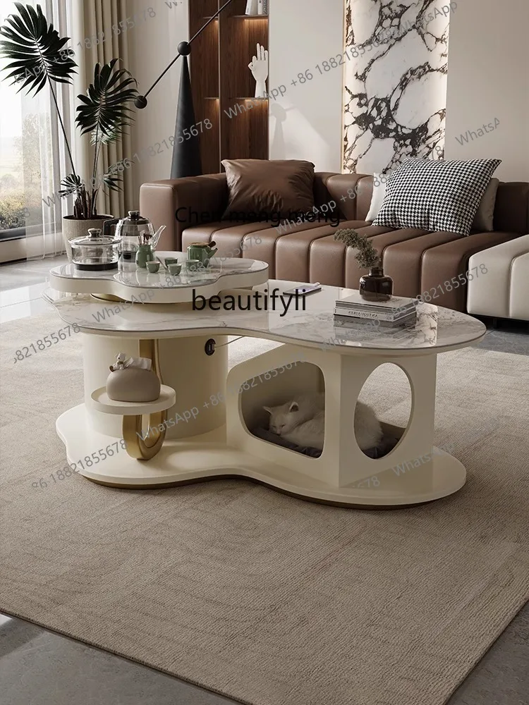 

E153 Modern Living Room Sofa and Coffee Table Combo for Home Use, Minimalist Luxury Tea Table, High-End Coffee Table