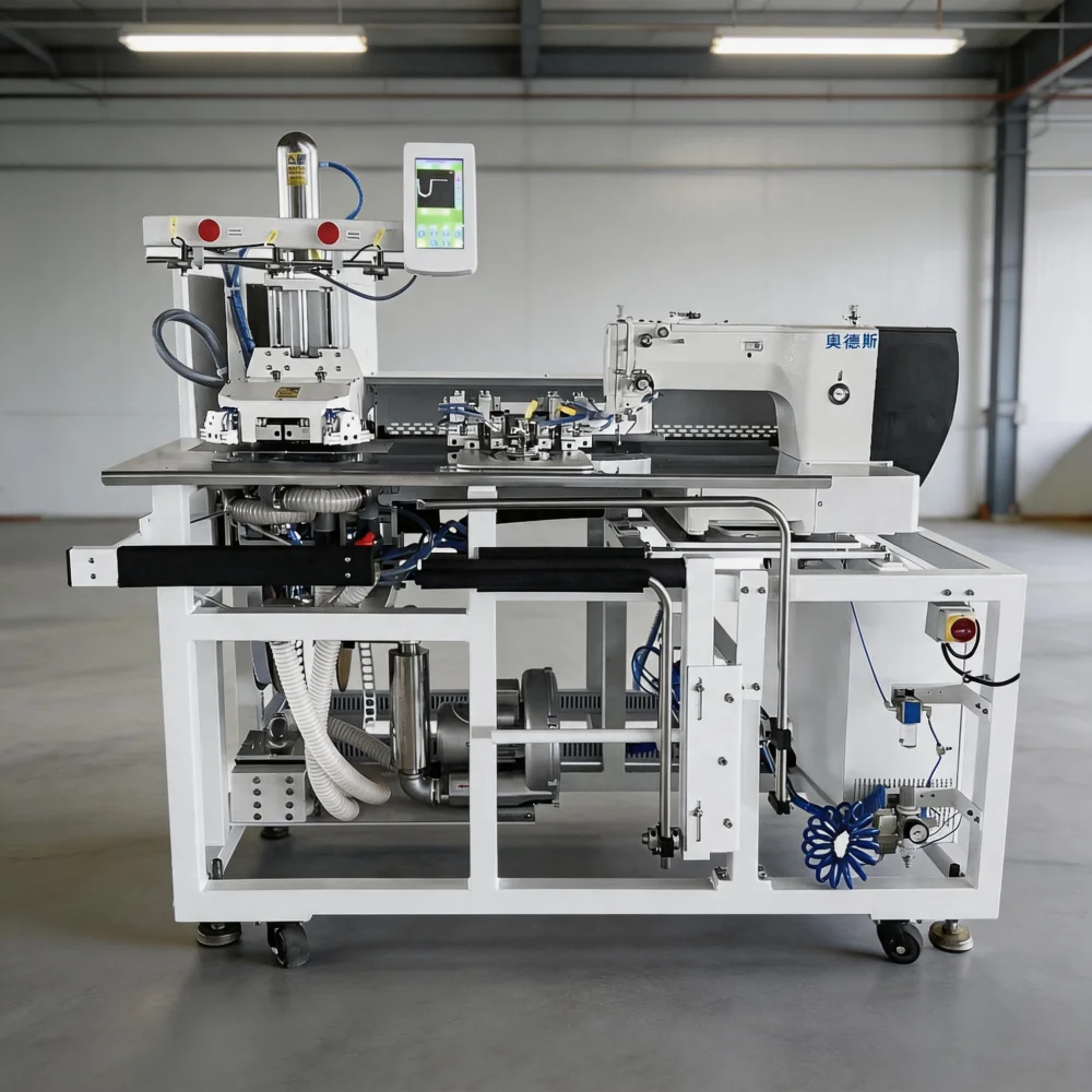 Programmable Flat-Bed Industrial Sewing Machine With Motor For Jeans Folded Facing Automatic Pocket Cover Setting High-Speed