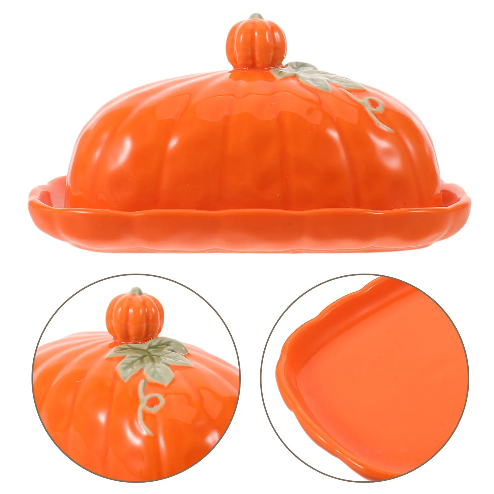 Orange Pumpkin Ceramic Plate Fall Season Serving Tray Halloween Candy Snack Platter Thanksgiving Halloween Dessert Plate
