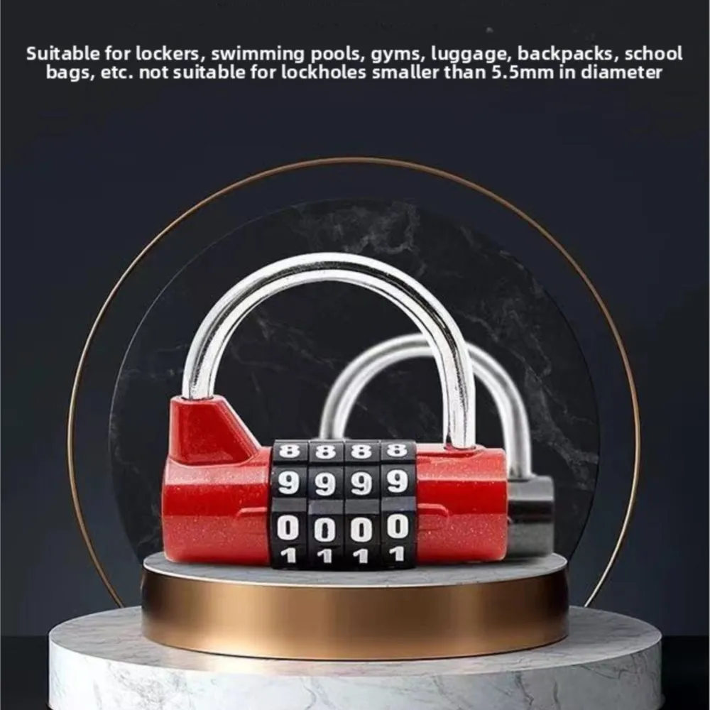 قفل آمن بكلمة مرور مكون من 4 أرقام، مناسب للدراجات والدراجات النارية وقفل السلة وقفل الباب والنافذة وفرامل القرص وقفل الخوذة #4