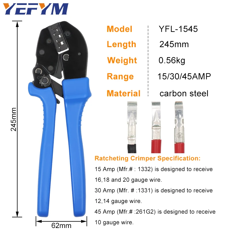 AMP 15/30/45 Connectors Powerpole Terminals Crimper Tools Wire Crimper and Powerpole YFL-1545 Crimping Pliers