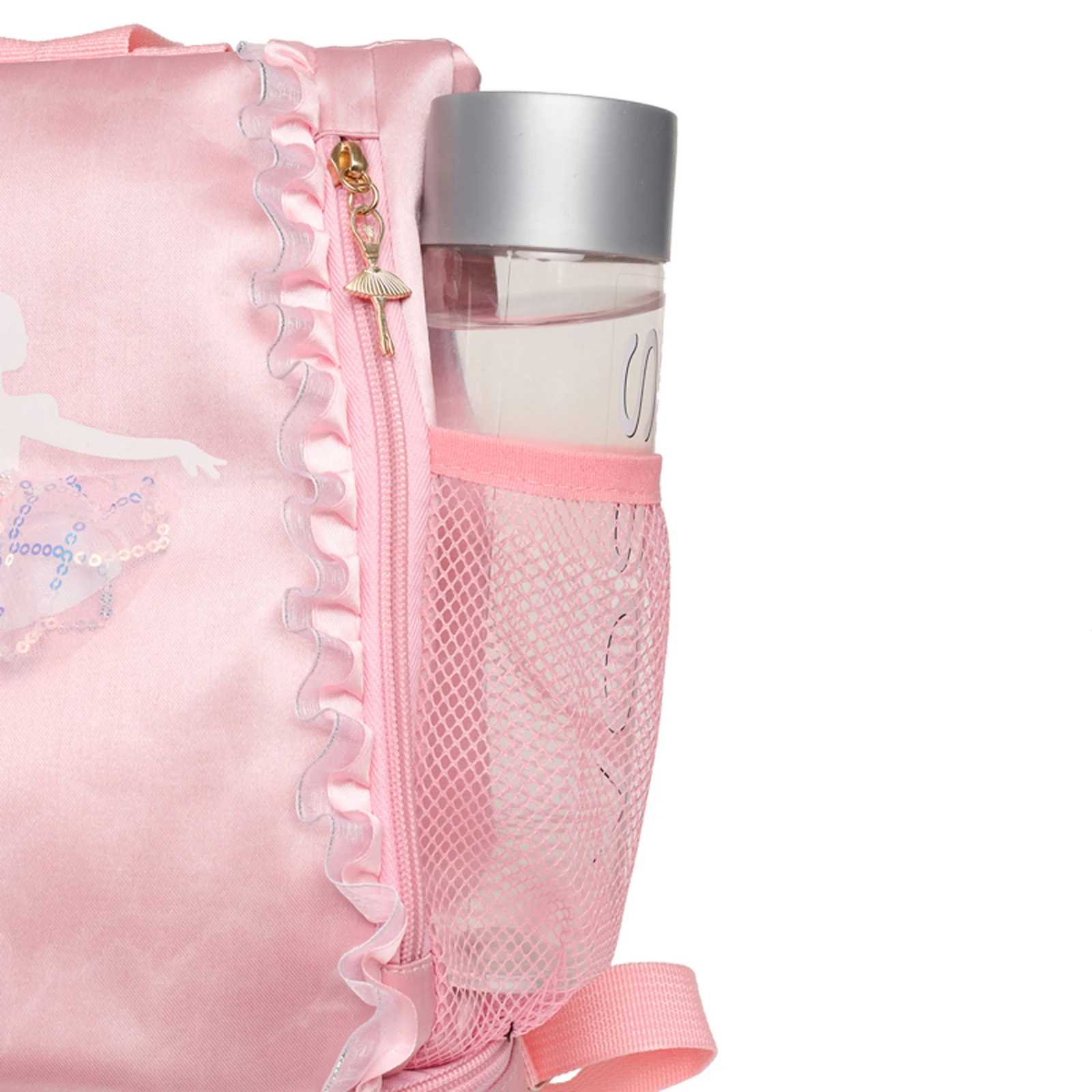 Mochila de almacenamiento de Ballet para niñas, bolsa de Ballet latino con borde de encaje, estampado de letras, bolsa de lona de baile, mochila escolar de bailarina