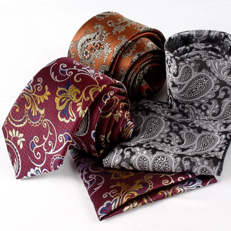 23cm Paisley Pattern Handkerchief Men's Formal Navy Brown Pocket Square Towel Groom Wedding Suit Hanky Host Chest Small Scarf