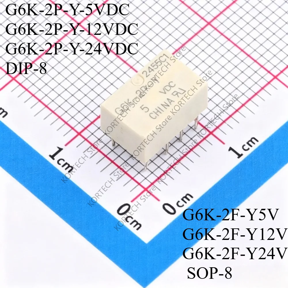 10PCS/Lot Original G6K-2P-Y-5VDC G6K-2P-Y-12VDC G6K-2P-Y-24VDC DIP-8 Relay G6K2FY G6K-2F-Y 5V 12V 24V SMD SOP-8 Signal for Relay