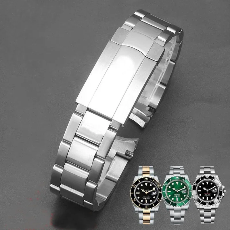 Solid Stainless Steel Watch Band For Rolex Oyster Perpetual Datejust DAYTONA SUBMARINER Luxury Watch Strap 20mm 21mm Bracelet