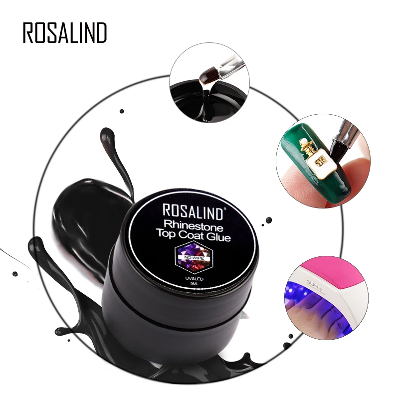 ROSALIND Glossy Matte Top Coat Nail Gel Polish Rhinestone Top Coat Glue Gel Varnishes Semi Permanent UV/LED Cure - Image 3