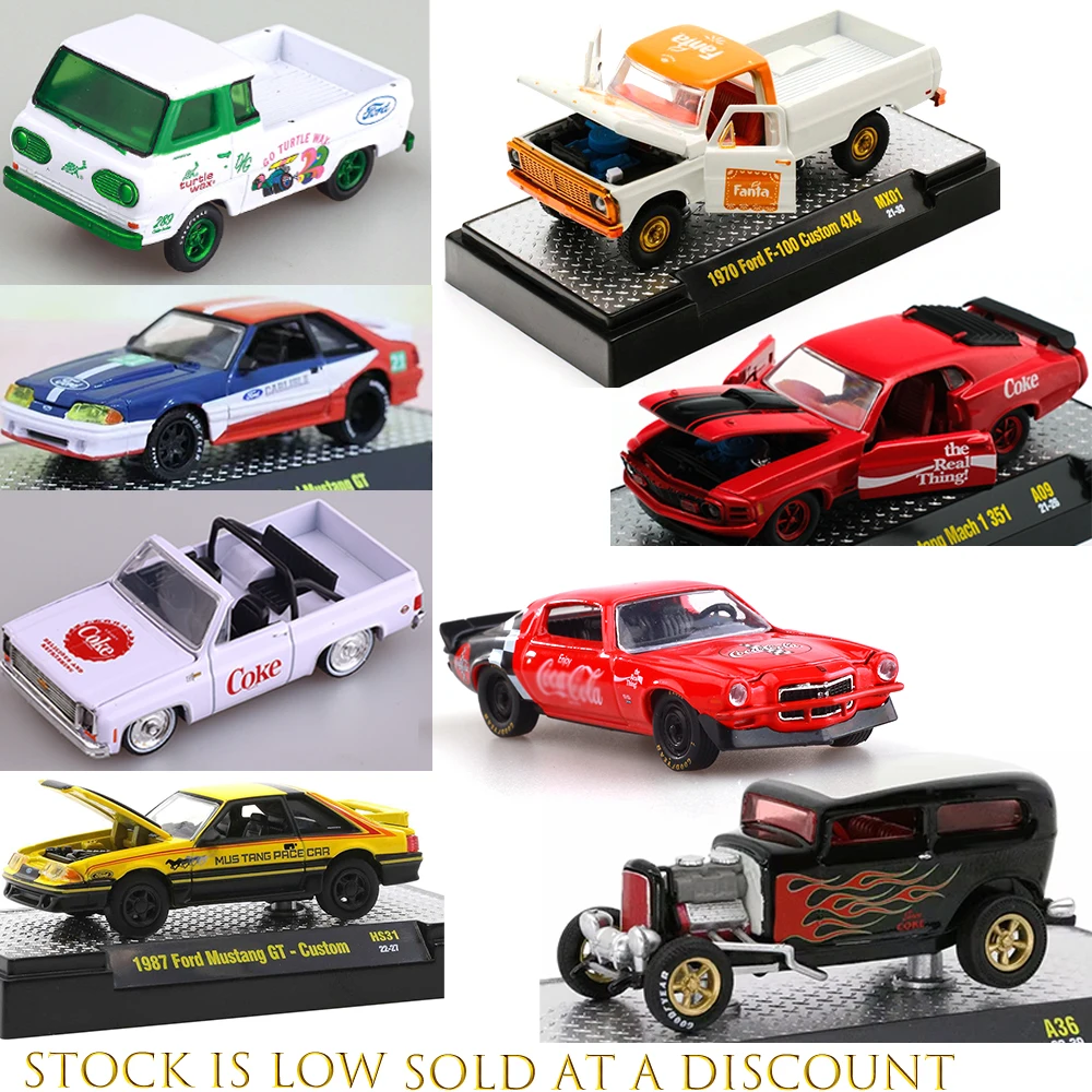 M2 Machine 1:64 Diecasting Alloy Car Model 1/64 Hidden Wheel Pickup Muscle Car Chevrolet Undead Van Ford Sports CarKids Toys Car