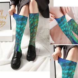 Fashion Women's Velvet Summer Long Socks Fun Peacock Harajuku Sweet Sexy Stockings Comfortable Breathable Cool Street Happy Sock