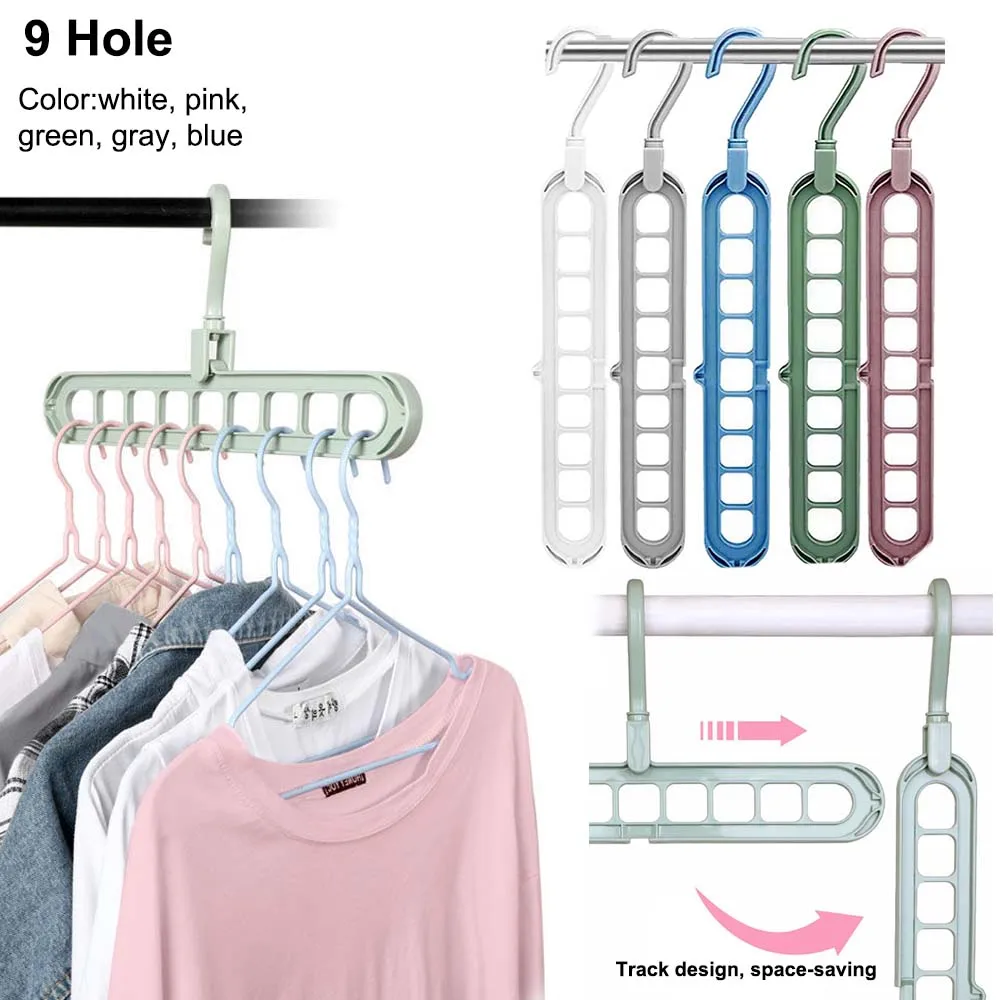 5/6 Pcs Space-saving 9-hole hanger Multi-port laundry hanger Multi-function drying rack Wardrobe storage organizer storage rack