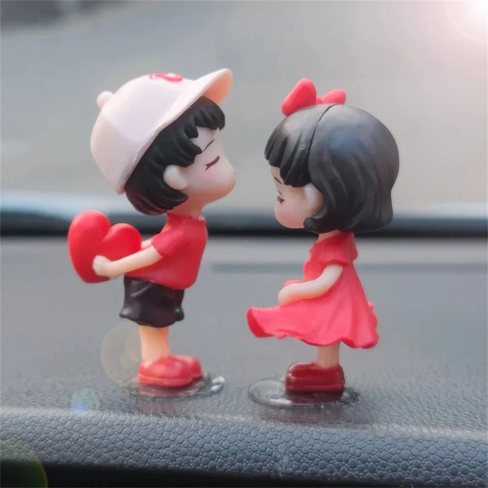 Cute Cartoon Couples Car Decoration Anime Figure Action Romantic Balloon Auto Dashboard Ornaments Car Interior Accessories Gifts