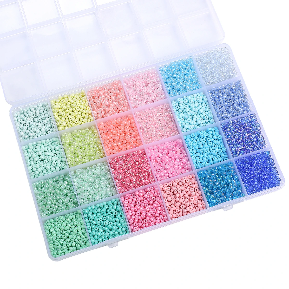 NONE 5200 Stück 24-Fach 3mm Glas-Reisperlen-Set｜Premium DIY-Schmuckzubehör für Armbänder & Ketten (6,5g/Fach) 8