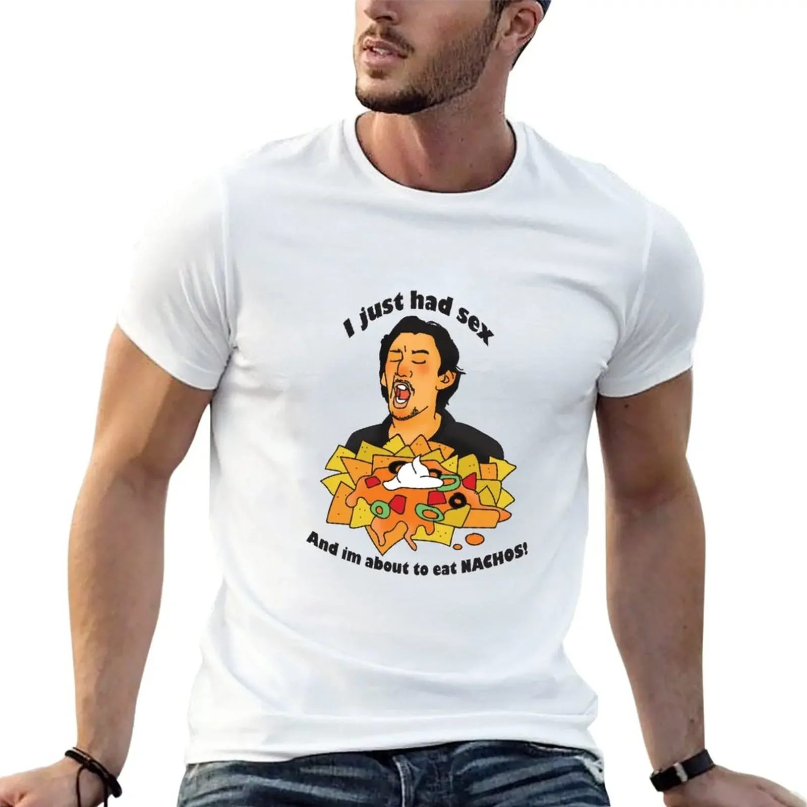 

New I just had Sxx and im about to eat NACHOS T-Shirt anime oversized t shirt mens t shirts pack