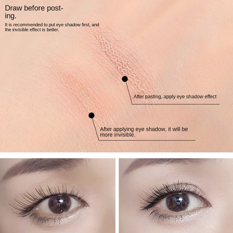 Glue Free Double Eyelid 360 Adhesive roll, In Case Of Water Stick Lace Mesh Fiber Natural Invisible Eyelids Adhesive Eye Patch