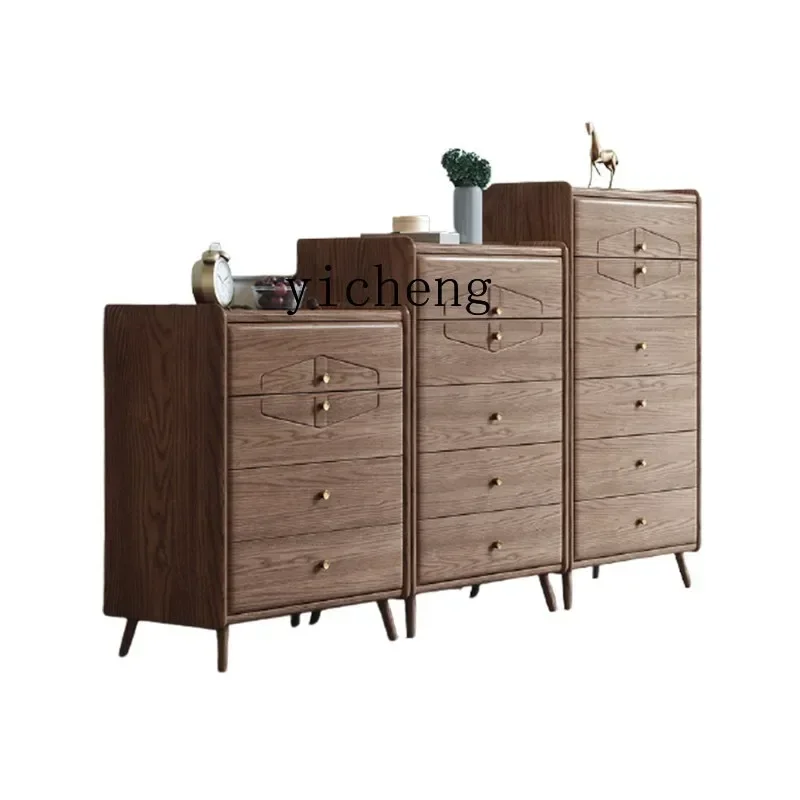 XL Solid Wood Chest of Drawers Imported Ash Wood Bedroom Furniture Drawer against the Wall Locker