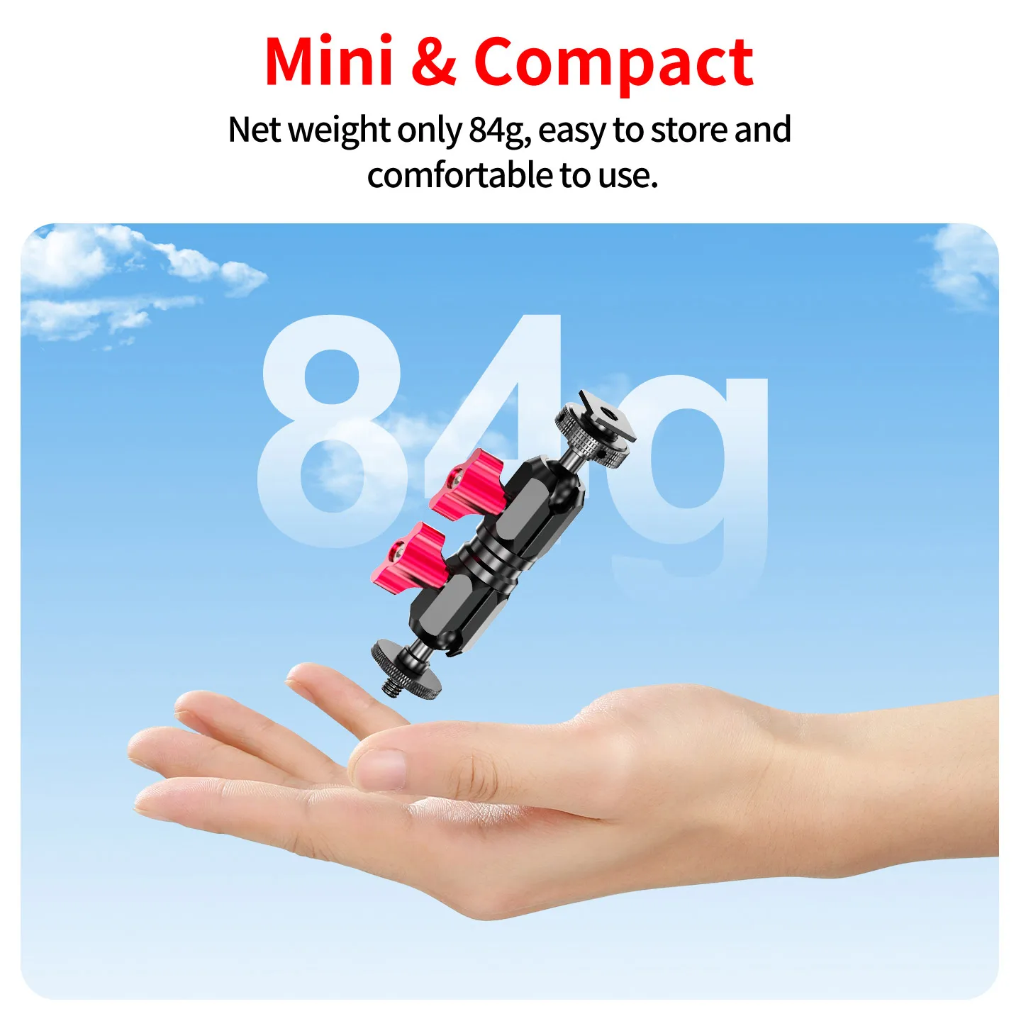 Mini Magic Arm Verlängerungsstange 360° Verstellbar 1/4" Schraube auf Cold Shoe Halterung Doppelkugelkopf für Kamerakäfig Monitor Blitzhalterung – Detail 20