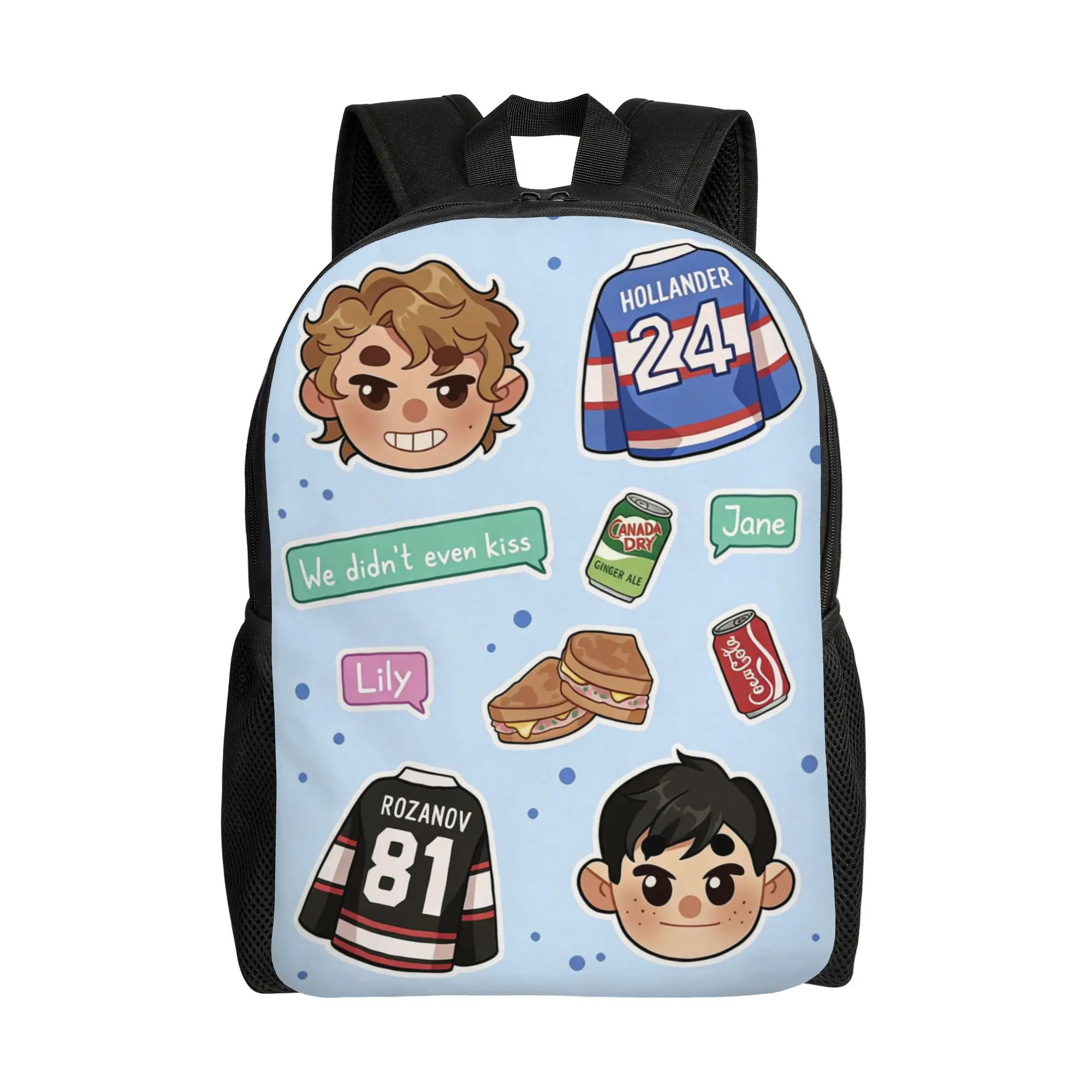 

Cartoon Heated Rivalry Hollanov Backpack for Men Women Fashion High School Work Daypack Laptop Computer Canvas Bags Gift