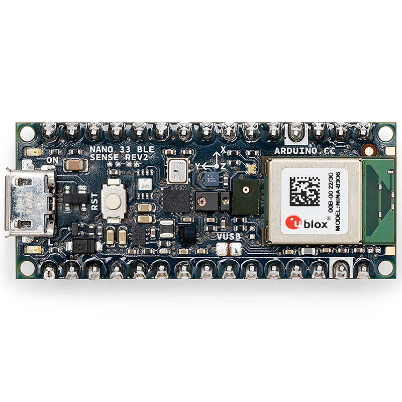 Arduino Nano 33 BLE Sense Rev2 مع رؤوس ABX00070 3.3V AI nRF52840 لوحة تطوير مستوردة أصلية إيطالية