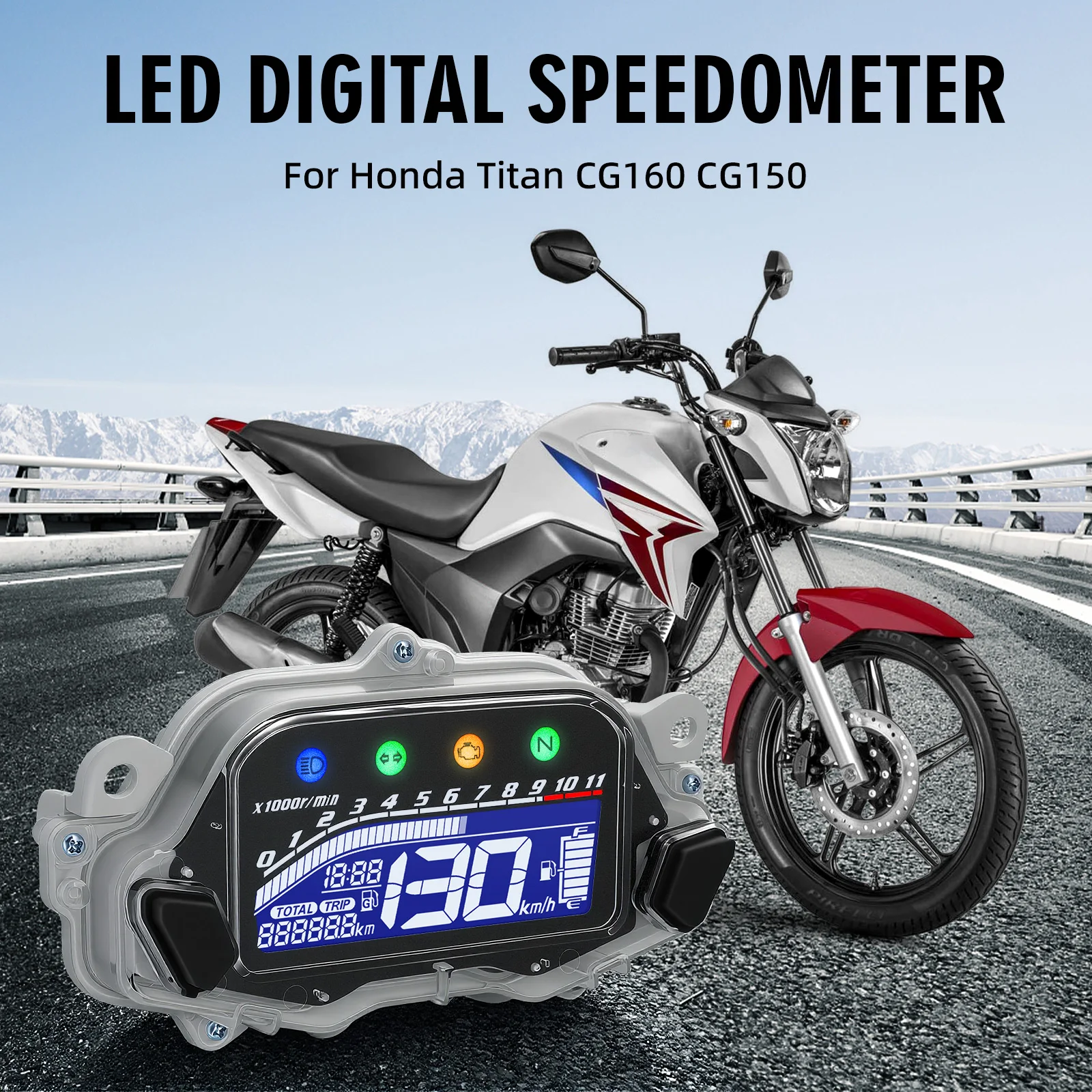Digital Panel Speedometer Motorcycle Tachometer For Honda Titan 160 Ex 2016 2017 Cg 160 Fan/Load 160 2018 2019 2020